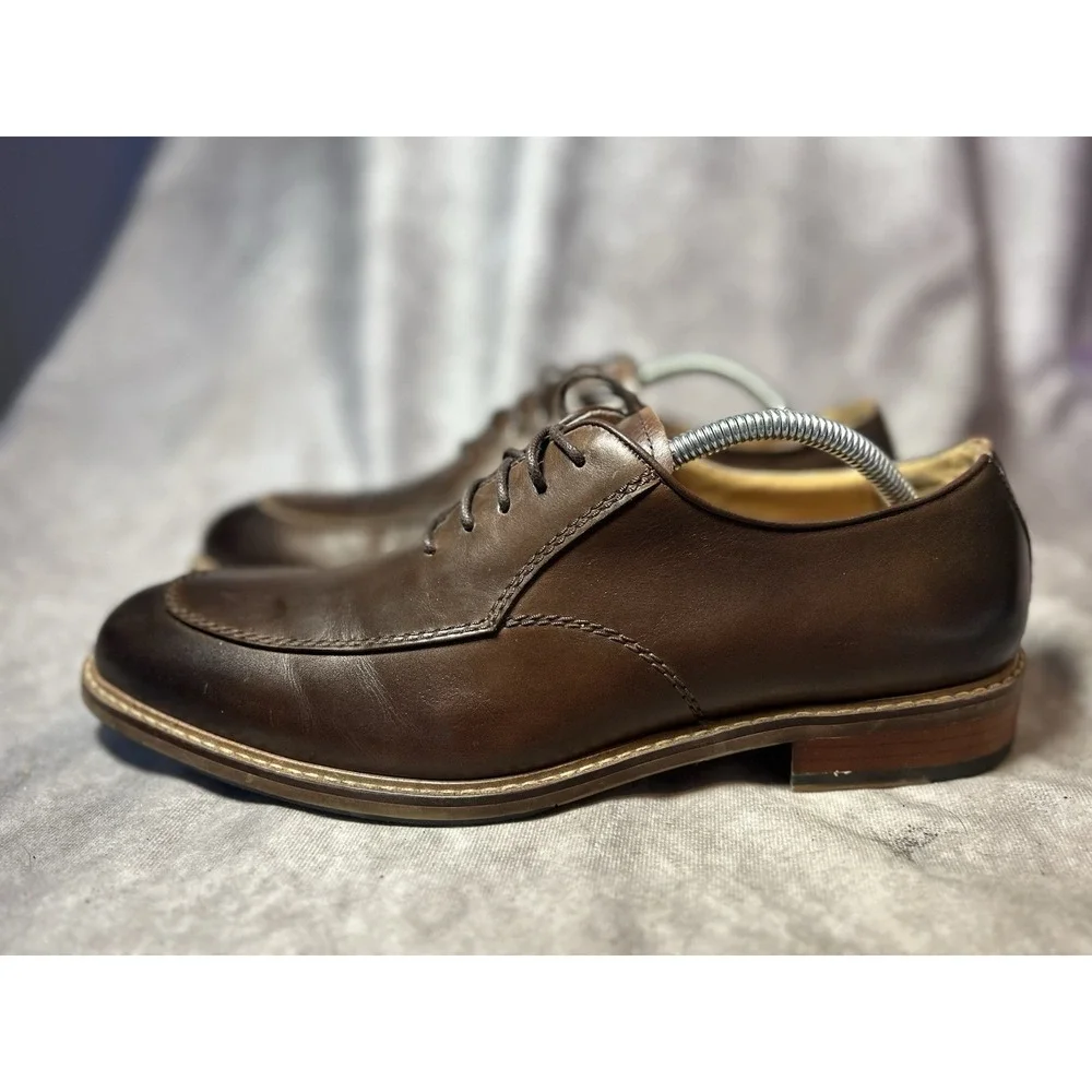 Vintage Foundry Co Men's Size 10 Brown Leather Moc Toe Lace Up Dress Shoes